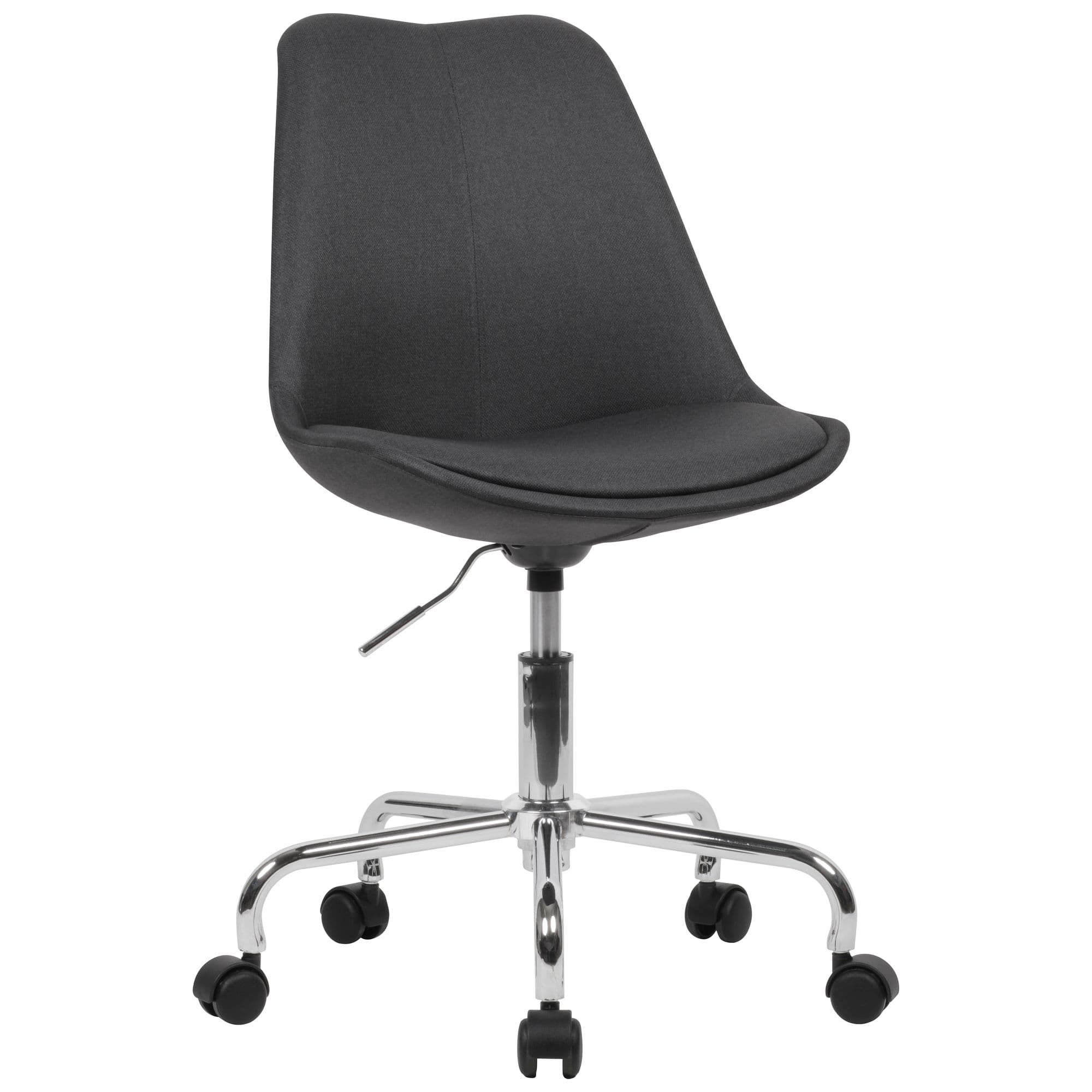 FineBuy Schreibtischstuhl Stoff, Design Drehstuhl mit Lehne, Arbeitsstuhl mit 110 kg Maximalbelastung, Schalenstuhl mit Rollen, Stuhl drehbar