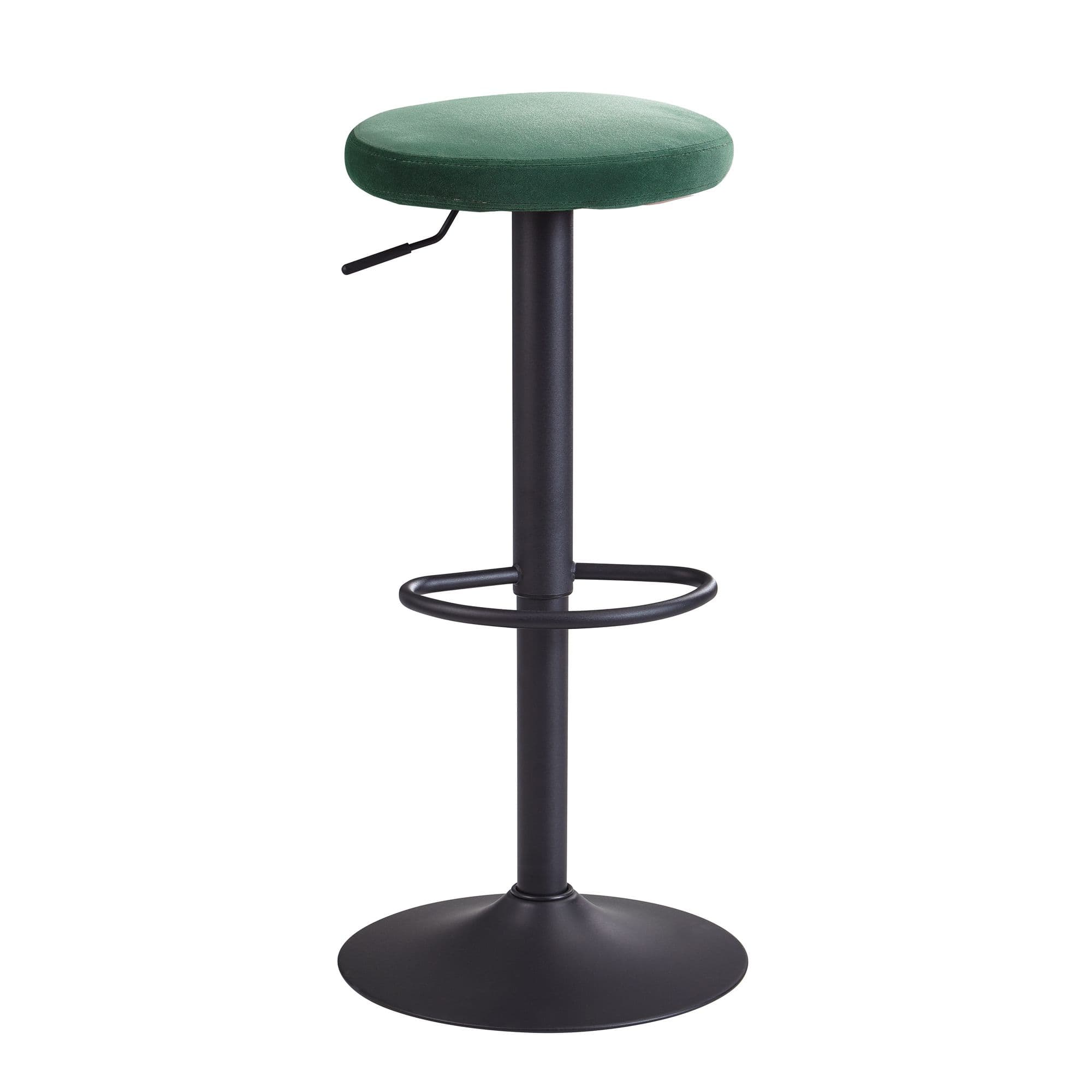 FineBuy Barhocker Samt Hocker ohne Lehne 58 - 79 cm, Küchenhocker Stoff / Metall 100kg, Design Barstuhl Tresenhocker Drehbar Bistrohocker